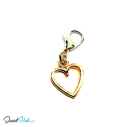Hollow Heart MiniCharms – Rose Gold & Silver-Plated Charm for Connection | Necklace or Bracelet Options | Zinc Alloy Charms