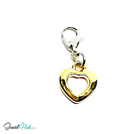 Bolded Hollow Heart MiniCharms – Gold & Silver-Plated Charm with Character | Necklace or Bracelet Options | Zinc Alloy Jewellery