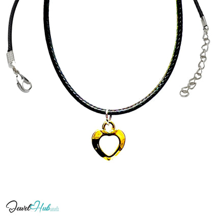 Bolded Hollow Heart MiniCharms – Gold & Silver-Plated Charm with Character | Necklace or Bracelet Options | Zinc Alloy Jewellery