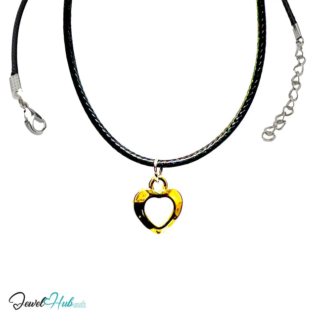 Bolded Hollow Heart MiniCharms – Gold & Silver-Plated Charm with Character | Necklace or Bracelet Options | Zinc Alloy Jewellery