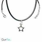 Small Star / With Faux Leather Necklace
