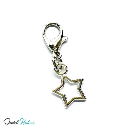 Hollow Star Trio MiniCharms – Silver-Plated Heartline Detail | Necklace or Bracelet Options | Zinc Alloy Jewellery