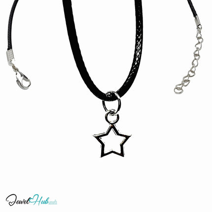 Hollow Star Trio MiniCharms – Silver-Plated Heartline Detail | Necklace or Bracelet Options | Zinc Alloy Jewellery