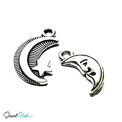 Moon Duo MiniCharms – Silver-Plated MiniCharm for Resonance | Necklace or Bracelet Options | Zinc Alloy Jewellery