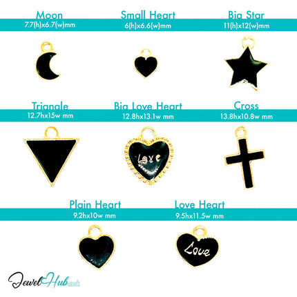 God Enlightenment Charm Bracelet · Gold-Tone Plated · Glossy Black Motifs · 19cm CT