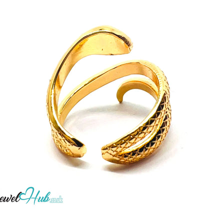 🔱 Gold Snake Wrap Ring – Premium Copper · Gold K Plated · Adjustable (M/N/O/P) · Coiled Serpent Design CT