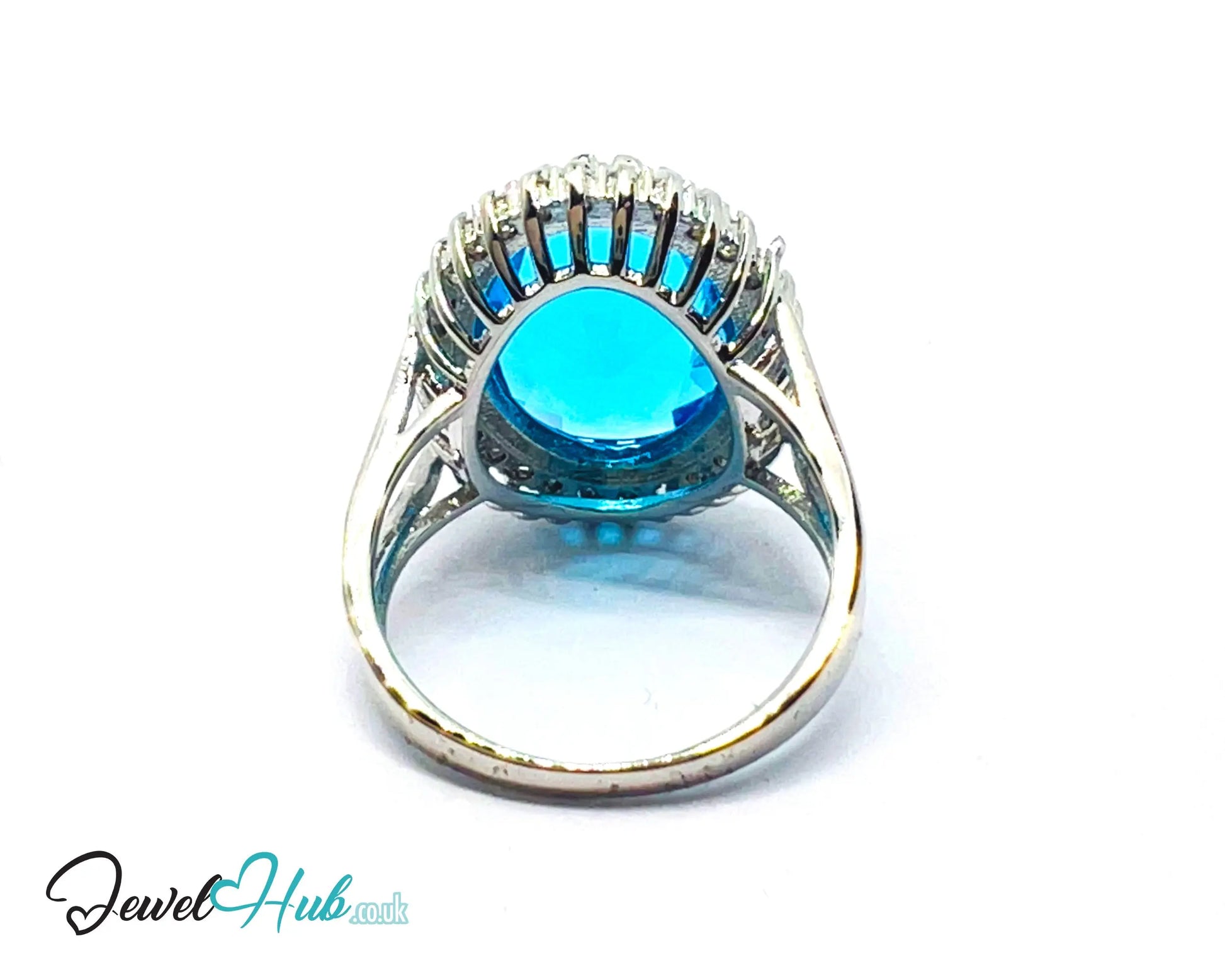 🔱 Radiant Regal Ring – Premium Copper · White K Plated · UK P · US 8 · UK S · UK 9.5 · Over-Cut Center Stone · Halo Zirconia Detail CT