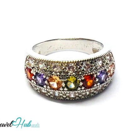 ✨ Golden Harmony Ring – Premium Copper · White K Plated · UK O · US 7.5 · UK S · US 9.5 · Gemstone Bloom CT