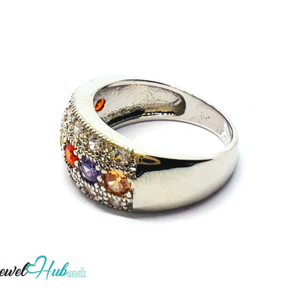 ✨ Golden Harmony Ring – Premium Copper · White K Plated · UK O · US 7.5 · UK S · US 9.5 · Gemstone Bloom CT