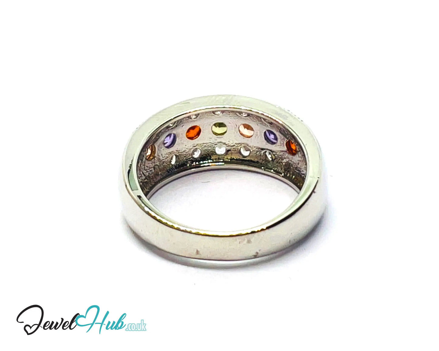✨ Golden Harmony Ring – Premium Copper · White K Plated · UK O · US 7.5 · UK S · US 9.5 · Gemstone Bloom CT