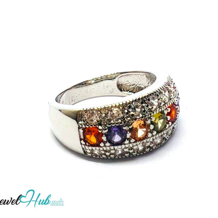 ✨ Golden Harmony Ring – Premium Copper · White K Plated · UK O · US 7.5 · UK S · US 9.5 · Gemstone Bloom CT