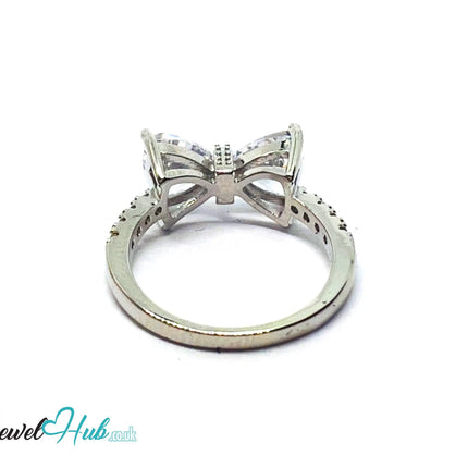 ✨ 🦋 Celestial Butterfly Ring – Premium Copper · White K Plated · UK N · US 7 · UK Q · US 8.5 · Gemstone Bloom & Triangle Diamond Wings CT