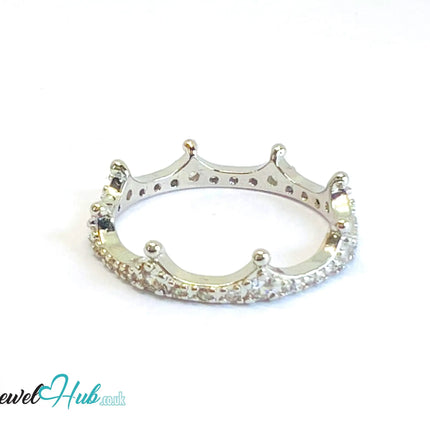 🔱 Crown Bloom Ring – Premium Copper · White/Gold K Plated · UK M · US 6.5 · UK S · US 9.5 · CZ Halo Cluster CT