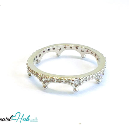 🔱 Crown Bloom Ring – Premium Copper · White/Gold K Plated · UK M · US 6.5 · UK S · US 9.5 · CZ Halo Cluster CT