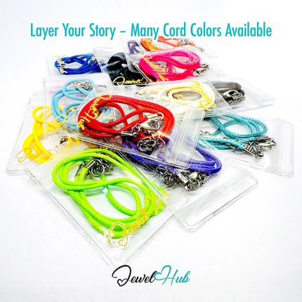 Light Blue Faux Leather Cord Necklace – 40cm Layering Base (Silver Clasp) CT