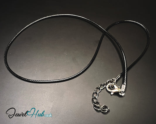 🖤 ShadowThread Necklace – Noir Faux Plain Leather Cord | Minimalist Layering Essential