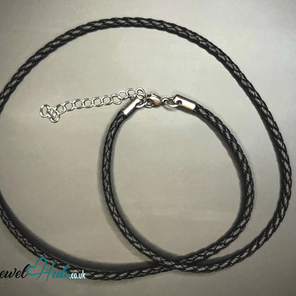 🖤 ShadowThread Luxe – Noir Faux Braided Leather Cord Necklace | Sleek & Symbolic Layers CT