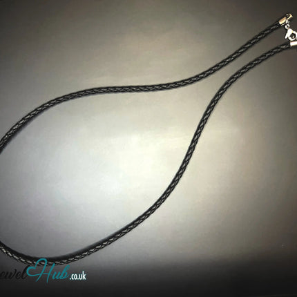 🖤 ShadowThread Luxe – Noir Faux Braided Leather Cord Necklace | Sleek & Symbolic Layers CT