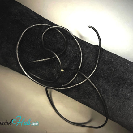 🖤 ShadowThread Longline – Noir Faux Plain Leather Cord Necklace | Minimalist Statement Layer CT