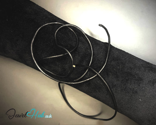 🖤 ShadowThread Longline – Noir Faux Plain Leather Cord Necklace | Minimalist Statement Layer
