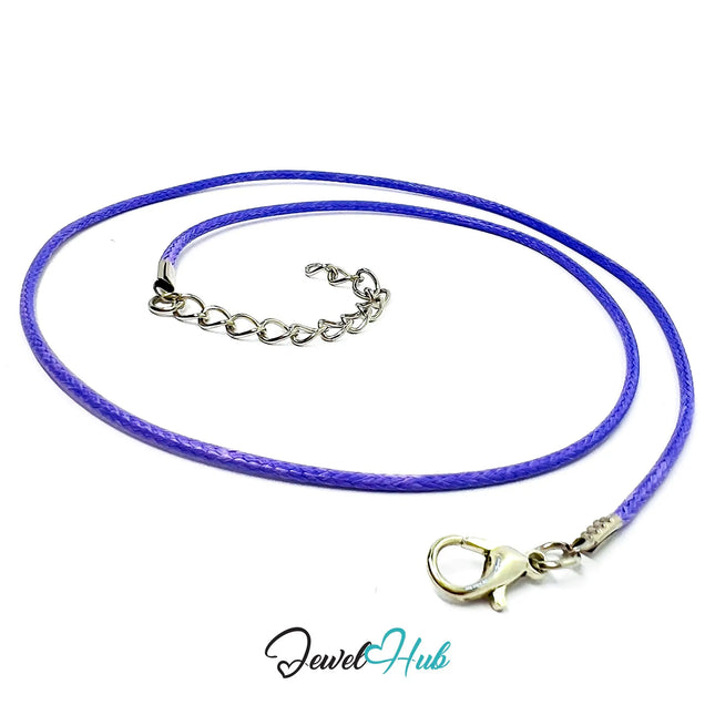 Light Purple Faux Leather Cord Necklace – 40cm Layering Base (Silver Clasp) CT