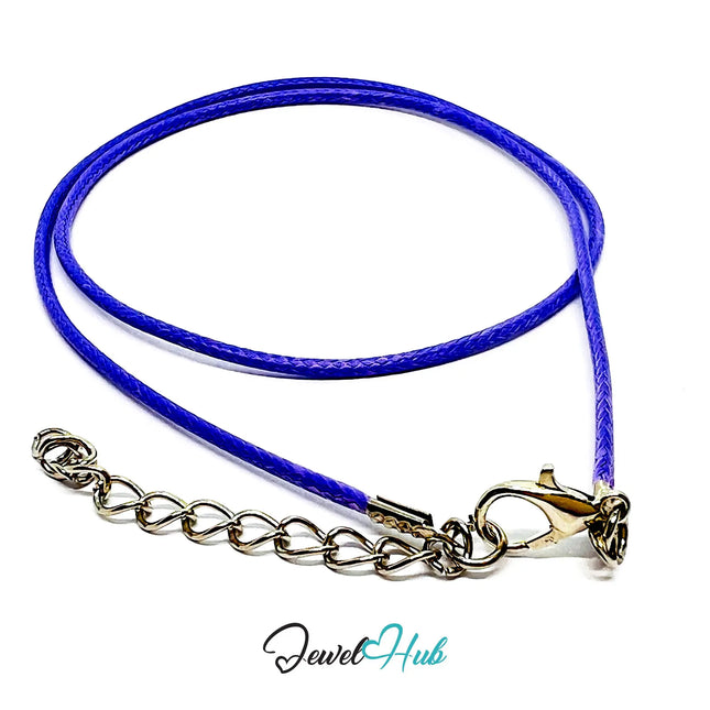 Light Purple Faux Leather Cord Necklace – 40cm Layering Base (Silver Clasp) CT