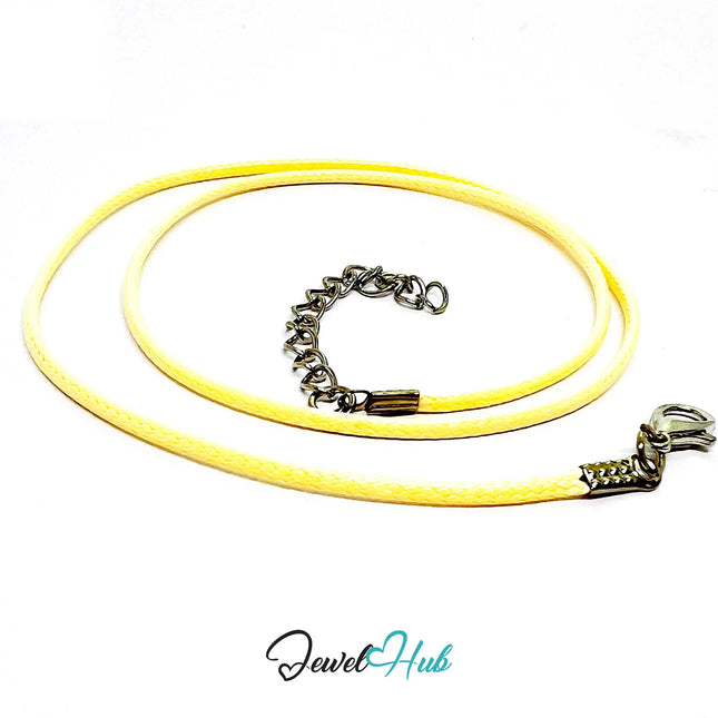White Faux Leather Cord Necklace – 40cm Layering Base (Silver Clasp) CT