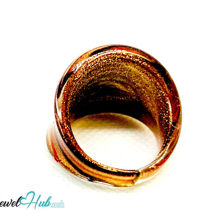 EmberStripe 🔥 Glass Ring – UK R · US 9 · Giant Series · Handcrafted Glass CT