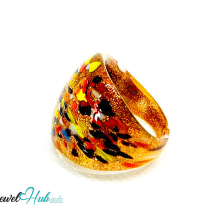 MosaicFlare 🌈 Glass Ring – UK Q · US 8.5 · Giant Series · Handcrafted Glass CT