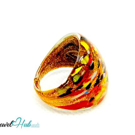 MosaicFlare 🌈 Glass Ring – UK Q · US 8.5 · Giant Series · Handcrafted Glass CT