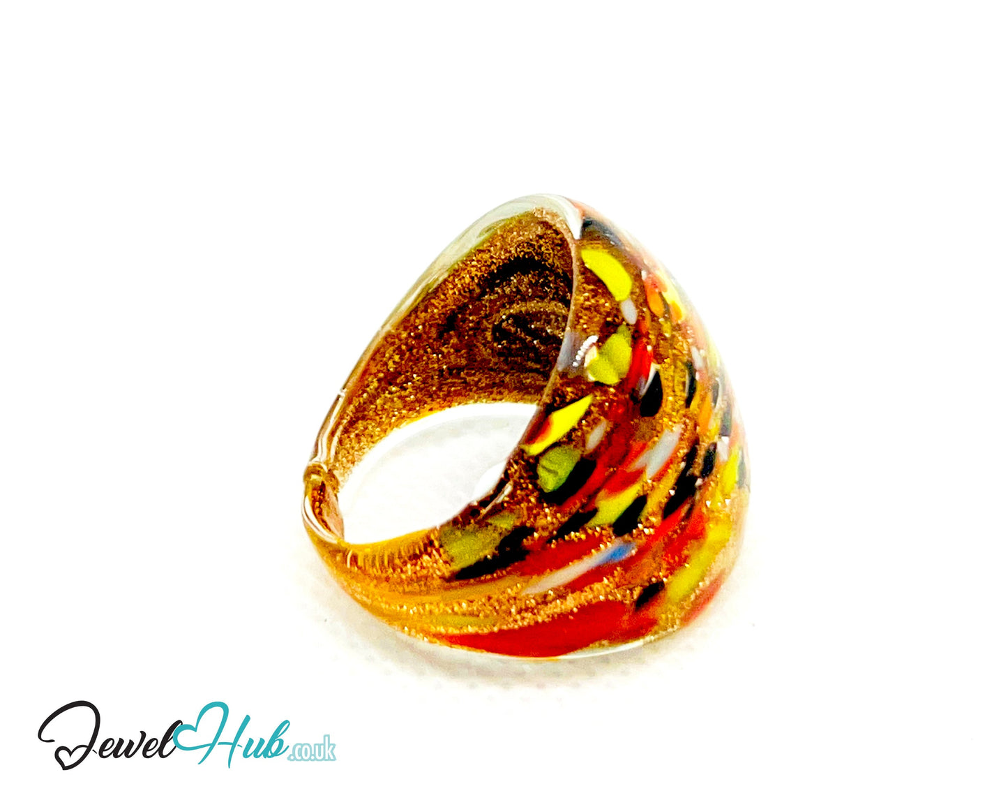 🌈 MosaicFlare Glass Ring – UK Q · US 8.5 · Giant Series · Handcrafted Glass CT