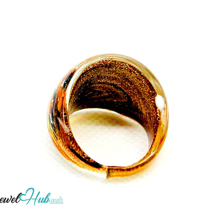 MosaicFlare 🌈 Glass Ring – UK Q · US 8.5 · Giant Series · Handcrafted Glass CT