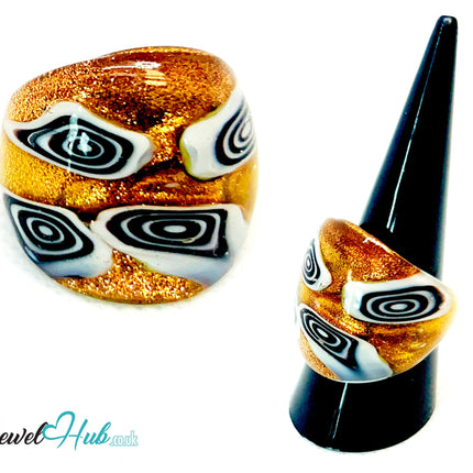 OrbitGlow 🌀 Glass Ring – UK P · US 8 · Giant Series · Handcrafted Glass CT