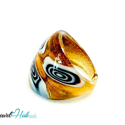 OrbitGlow 🌀 Glass Ring – UK P · US 8 · Giant Series · Handcrafted Glass CT