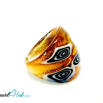 OrbitGlow 🌀 Glass Ring – UK P · US 8 · Giant Series · Handcrafted Glass CT