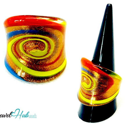 SpiraGlow 🌀 Glass Ring – UK R · US 8.5 · Giant Series · Handcrafted Glass CT