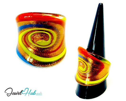 🌀 SpiraGlow Glass Ring – UK R · US 8.5 · Giant Series · Handcrafted Glass CT