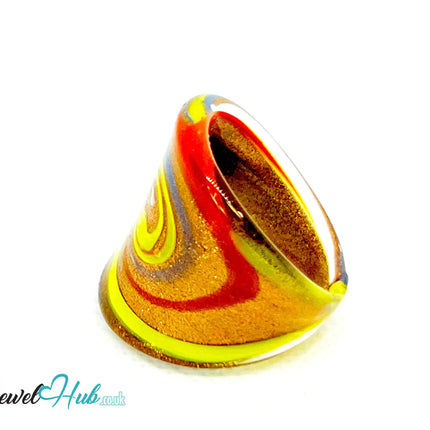 SpiraGlow 🌀 Glass Ring – UK R · US 8.5 · Giant Series · Handcrafted Glass CT