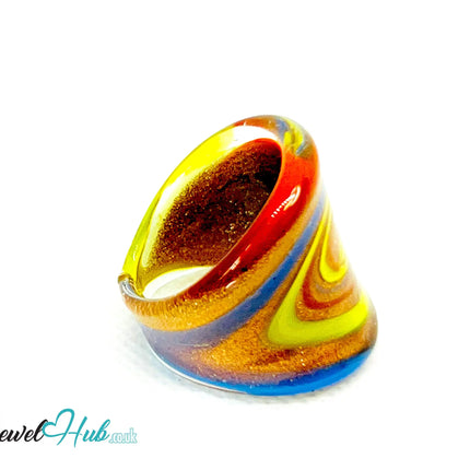SpiraGlow 🌀 Glass Ring – UK R · US 8.5 · Giant Series · Handcrafted Glass CT