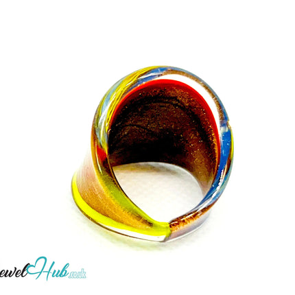 SpiraGlow 🌀 Glass Ring – UK R · US 8.5 · Giant Series · Handcrafted Glass CT