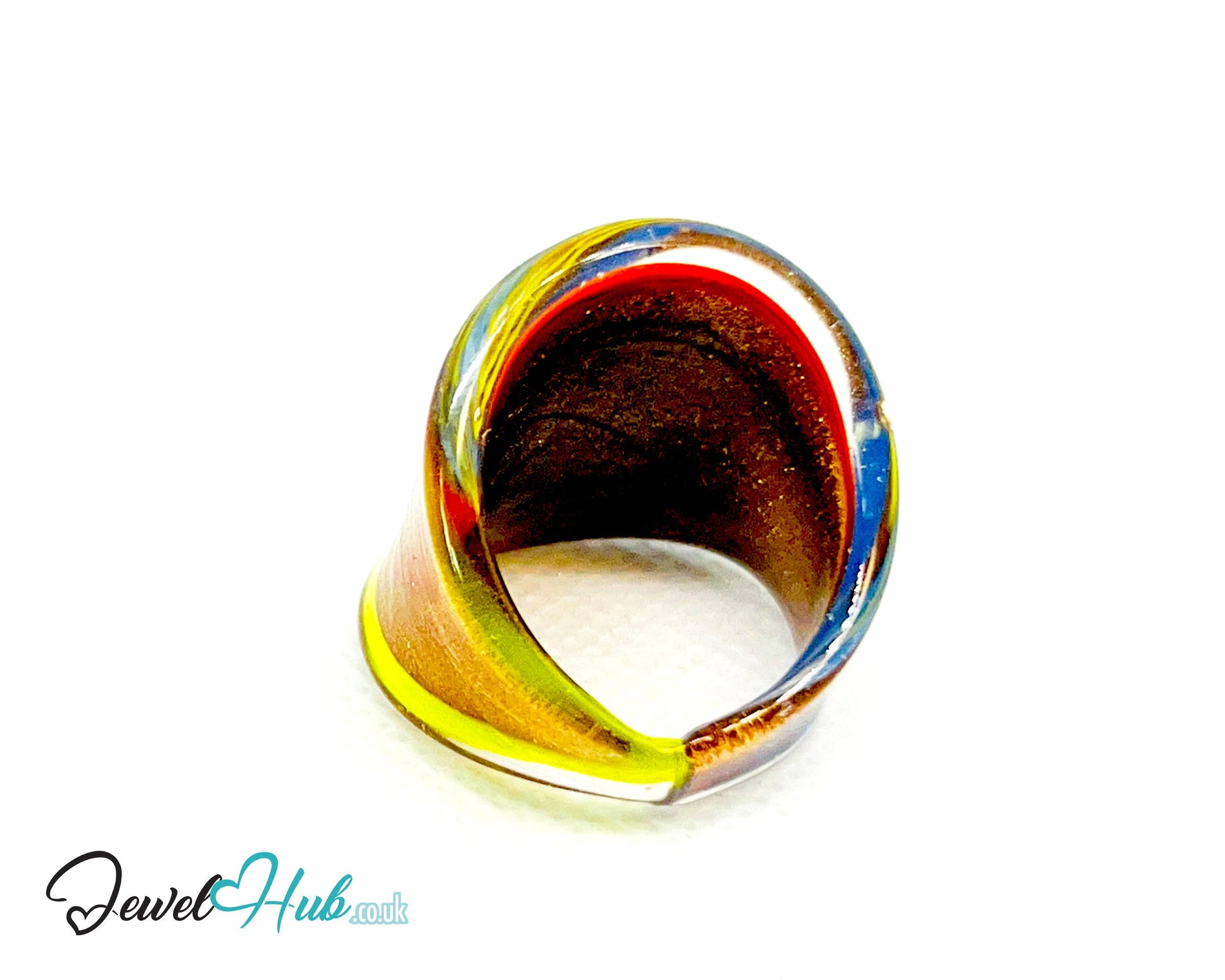🌀 SpiraGlow Glass Ring – UK R · US 8.5 · Giant Series · Handcrafted Glass CT