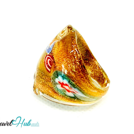 FloraGlow 🌀 Glass Ring – UK O · US 7.5 · Giant Series · Handcrafted Glass CT