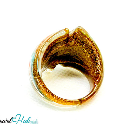 FloraGlow 🌀 Glass Ring – UK O · US 7.5 · Giant Series · Handcrafted Glass CT