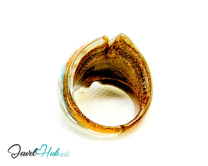 🌀 FloraGlow Glass Ring – UK O · US 7.5 · Giant Series · Handcrafted Glass CT