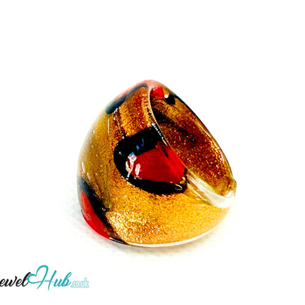 EmberMark 🔥 Glass Ring – UK N · US 6.75 · Giant Series · Sculptural Flame Statement CT