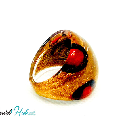 EmberMark 🔥 Glass Ring – UK N · US 6.75 · Giant Series · Sculptural Flame Statement CT