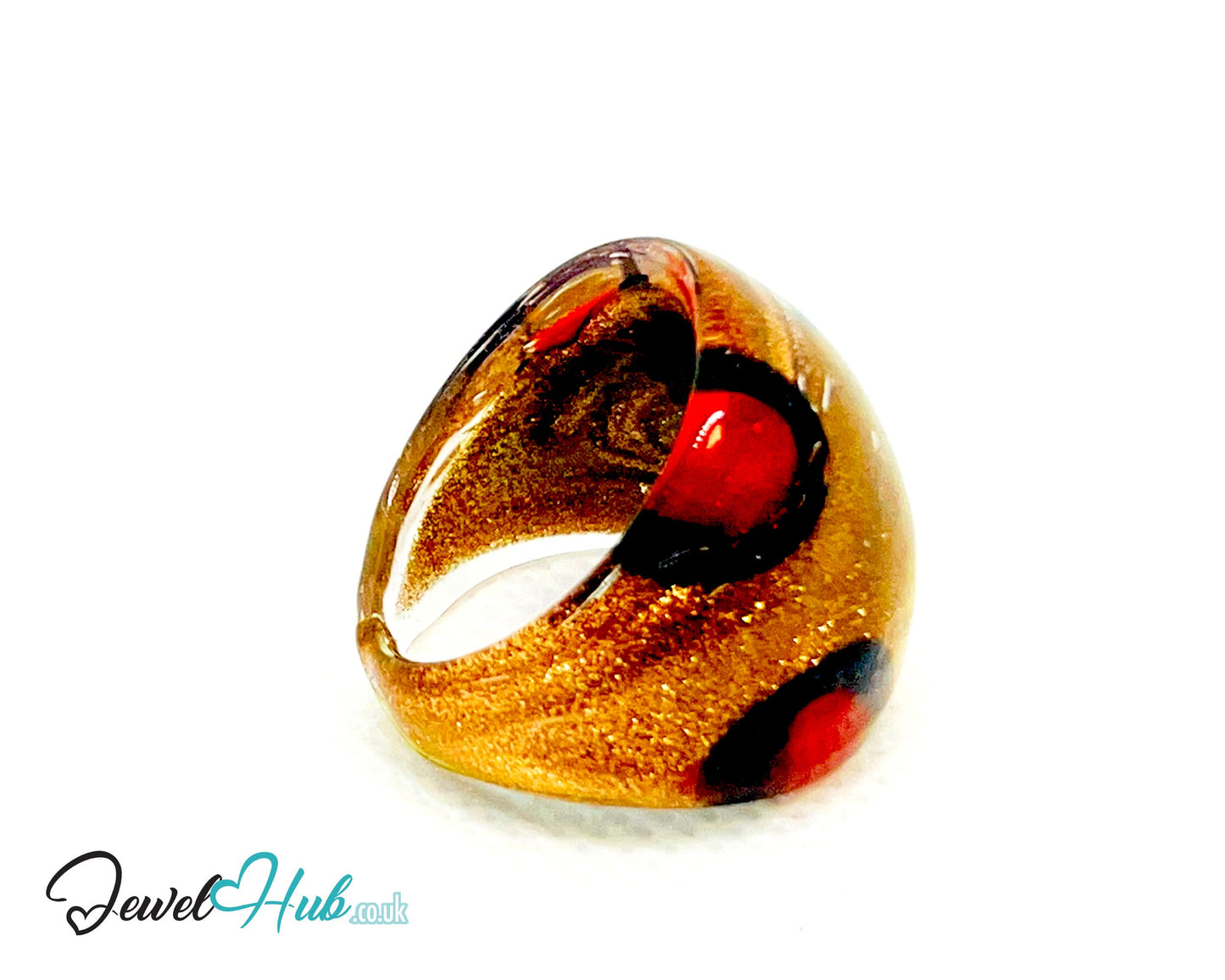 🔥 EmberMark Glass Ring – UK N · US 6.75 · Giant Series · Sculptural Flame Statement CT
