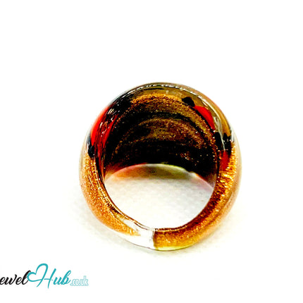 EmberMark 🔥 Glass Ring – UK N · US 6.75 · Giant Series · Sculptural Flame Statement CT