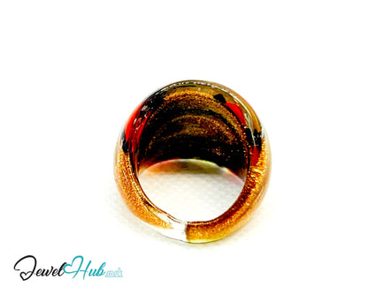 🔥 EmberMark Glass Ring – UK N · US 6.75 · Giant Series · Sculptural Flame Statement CT