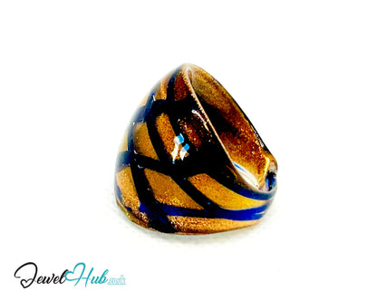 🖤 GoldGrid Glass Ring – UK O · US 7.5 · Giant Series · Checkered Statement · 9.26g CT